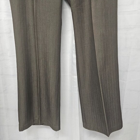 Dressbarn Brown Striped Trousers Y2K Business Office Bootcut 10 - Picture 6 of 13